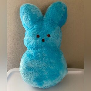 Peeps plush bright blue fluffy bunny stuffed animal 15 inch large Great shape